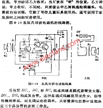 玩具對講電話機(jī)電路  m.sdkjxy.cn
