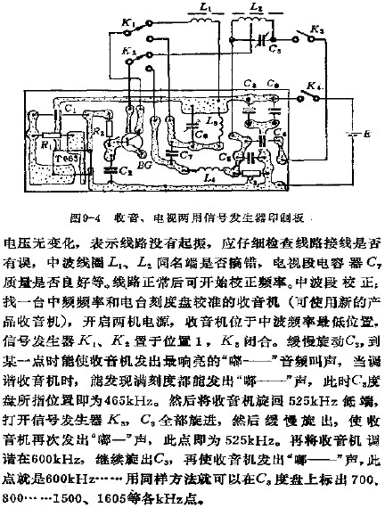 收音、電視兩用信號(hào)發(fā)生器印制板