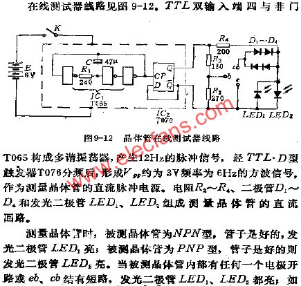 晶體管在線測(cè)試器電路  m.sdkjxy.cn