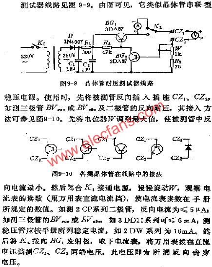 晶體管耐壓測試器電路  m.sdkjxy.cn