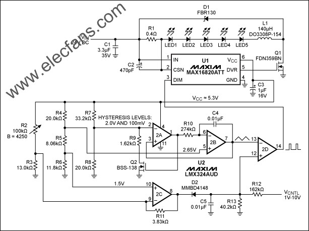 PWM直流電壓控制的高亮度LED調(diào)光 m.sdkjxy.cn