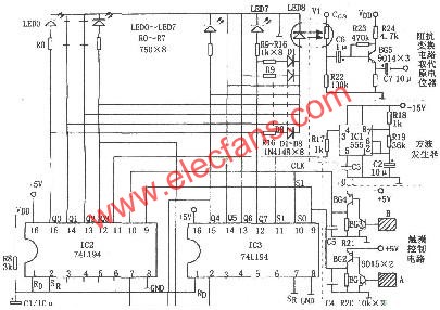 74L194構(gòu)成的八級(jí)觸摸音量控制器  m.sdkjxy.cn