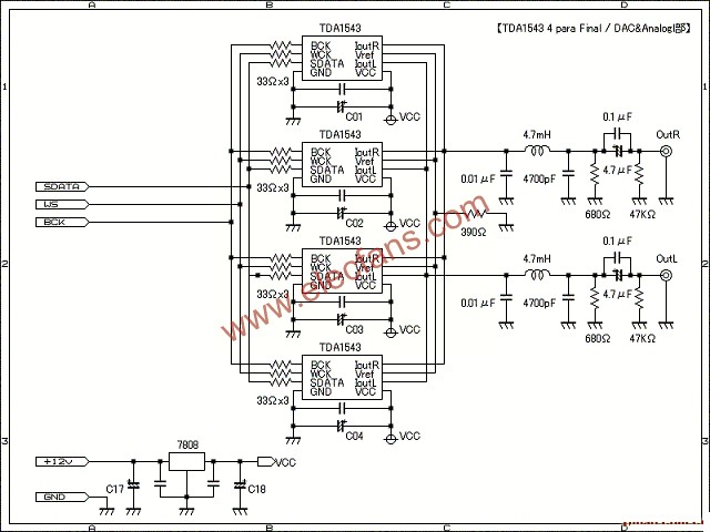 TDA1543數(shù)模變換器的特性   m.sdkjxy.cn