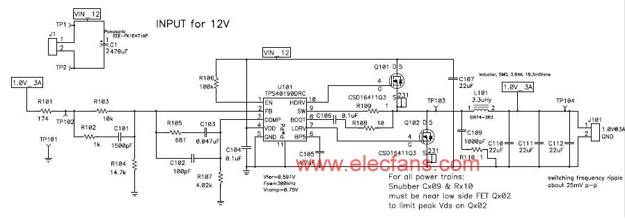 TPS40190DRC應用電路 m.sdkjxy.cn