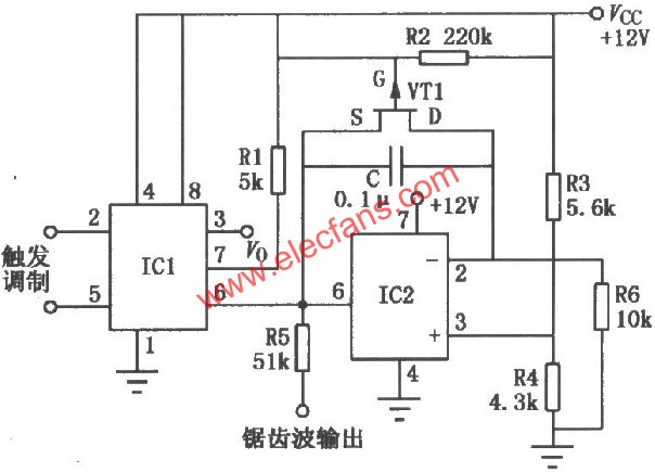 LM555組成的寬動態(tài)脈寬調(diào)制器  m.sdkjxy.cn