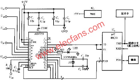 電能計量系統(tǒng)的簡化電路  m.sdkjxy.cn