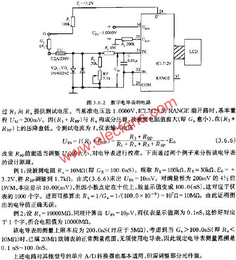 數(shù)字電導(dǎo)表的電路  m.sdkjxy.cn
