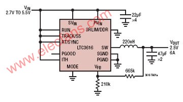 LTC3616應(yīng)用電路 m.sdkjxy.cn