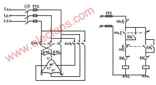 按鈕控制的雙速電動機(jī)控制線路 http://m.sdkjxy.cn