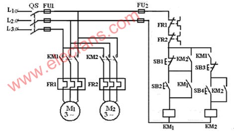 兩臺電動機(jī)的順序控制線路 http://m.sdkjxy.cn