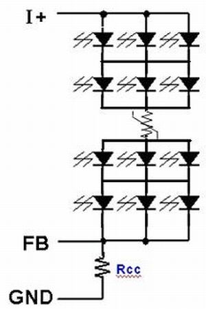 圖7：LED陣列主干路保護方案。