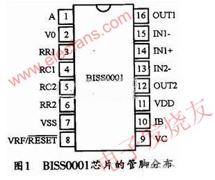 BISS0001芯片的管腳分布圖 m.sdkjxy.cn