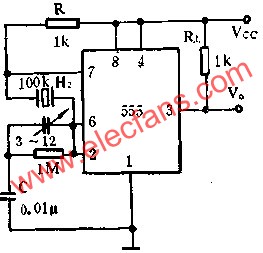 時基集成電路組成穩(wěn)定的石英晶體振蕩器電路圖  m.sdkjxy.cn