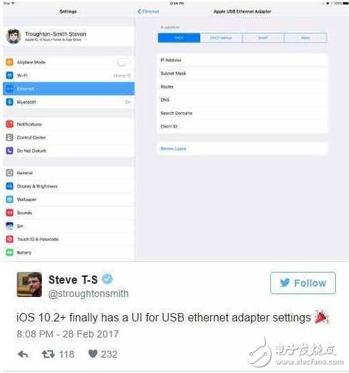 iOS10.2 開始蘋果為系統(tǒng)增加有線網(wǎng)設置，iOS10.3無越獄，iOS10.3有線網(wǎng)設置有沒有？