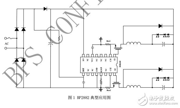 BP2882，BP2888 低成本開關(guān)色溫方案，