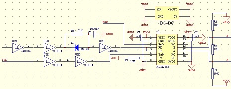 采用74HC14和RC電路實現(xiàn)