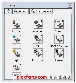  LabVIEW Robotics 2010模塊提供了一系列傳感器驅(qū)動，可方便地連接到任何您需要的傳感器，以節(jié)省您寶貴的系統(tǒng)整合和驅(qū)動程序開發(fā)時間 