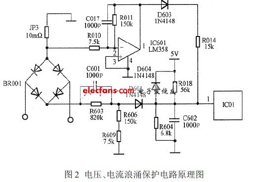 電壓、電流浪涌保護電路原理圖