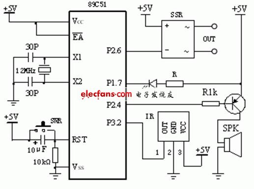 簡易紅外線遙控開關(guān)電路圖
