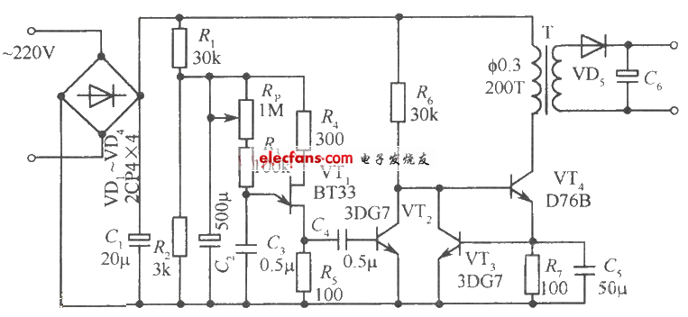 他激開(kāi)關(guān)穩(wěn)壓電源原理及電路圖