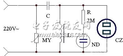 交流穩(wěn)壓器過壓及防雷保護電路圖