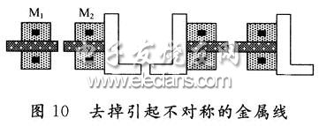 去掉引起不對(duì)稱的金屬線
