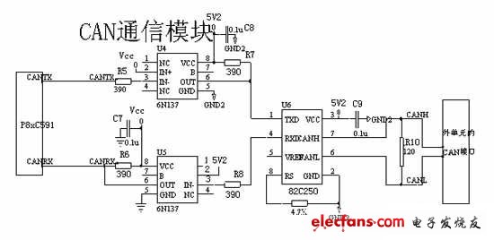 CAN通信模塊硬件設(shè)計電路圖
