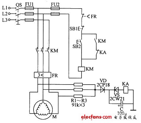 三角形聯(lián)結(jié)電動(dòng)機(jī)斷相保護(hù)電路