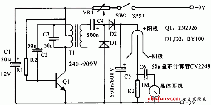蓋革計數(shù)器電路圖