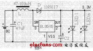 BL8505的手電筒電路
