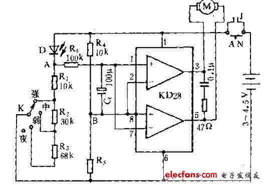 自動(dòng)調(diào)光電子窗簾電路