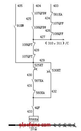 預(yù)備中間繼電器控制電路圖