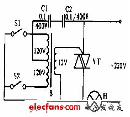 雙向晶閘管構(gòu)成的兩地開(kāi)關(guān)電路