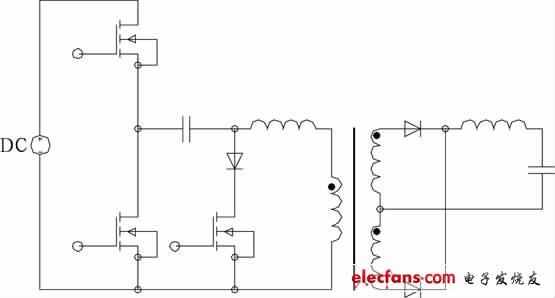 對(duì)稱PWM控制ZVS半橋變換器電路