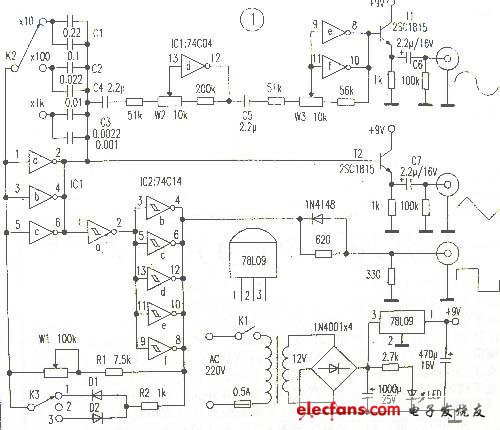 多波形信號發(fā)生器電路圖
