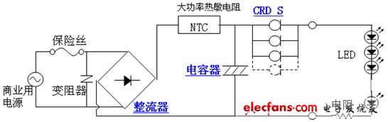采用恒流二極管作為LED驅(qū)動電源