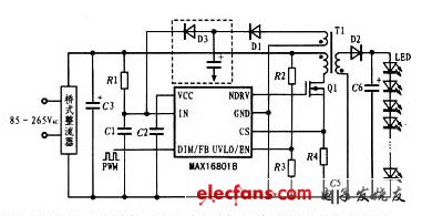 通用AC輸入隔離型回掃式HB LED驅(qū)動(dòng)器電路