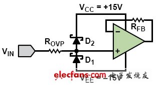 為運(yùn)算放大器增加過(guò)壓保護(hù)（電子工程專輯）