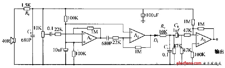 運放構(gòu)成的超聲波接收電路