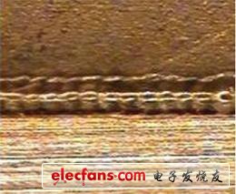 圖11、鋁和鈦之間的焊接縫隙。