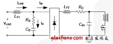 采用無(wú)源泄放電路的LED驅(qū)動(dòng)器原理圖