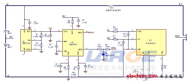 POS機(jī)智能鋰電池設(shè)計(jì)方案原理圖