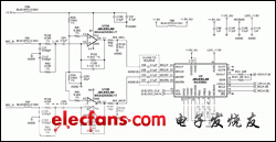 圖5. 兩路麥克風(fēng)的放大器電路。