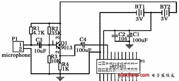 圖3   語(yǔ)音的發(fā)送電路圖