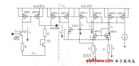 圖3 電流采樣與疊加電路。