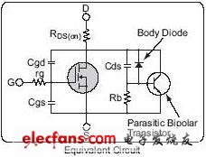 圖3 MOS管的三個(gè)管腳之間的寄生電容示意圖