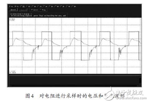 圖4 對電阻進(jìn)行采樣時的電壓和電流波形