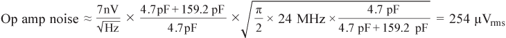 輸出噪聲等于輸入噪聲密度乘以高原增益，再乘以ENBW，即fp2 × π/2：