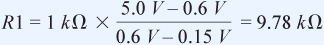 因此，可使用以下公式獲取150 mV的有效反饋基準(zhǔn)，其中R2 = 1 kΩ，VSUP = 5 V：