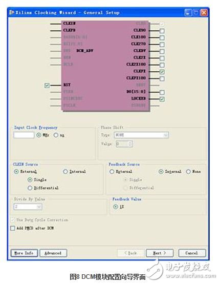 點擊“Next”，“Finish”進入Xilinx 時鐘向導的建立窗口